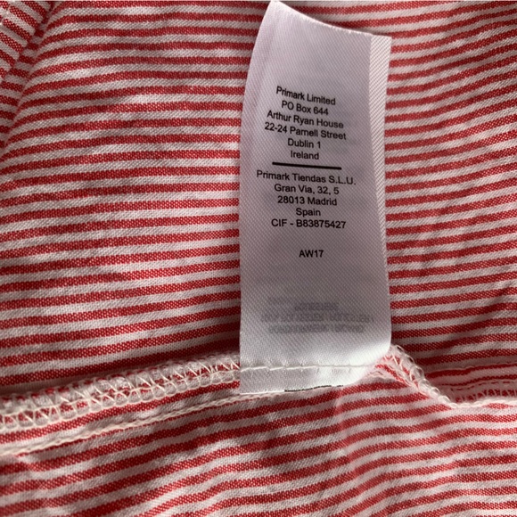 Primark Western Stripe Shirt Red & White Long Sleeve Button-Down Embroidery UK14 - Picture 9 of 13